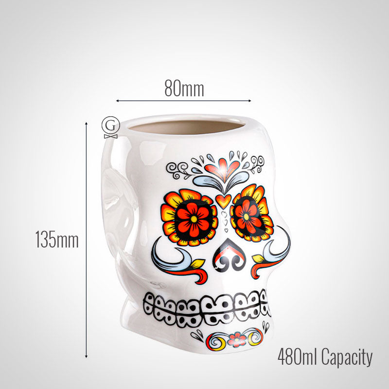 2 x White Skull Cup set