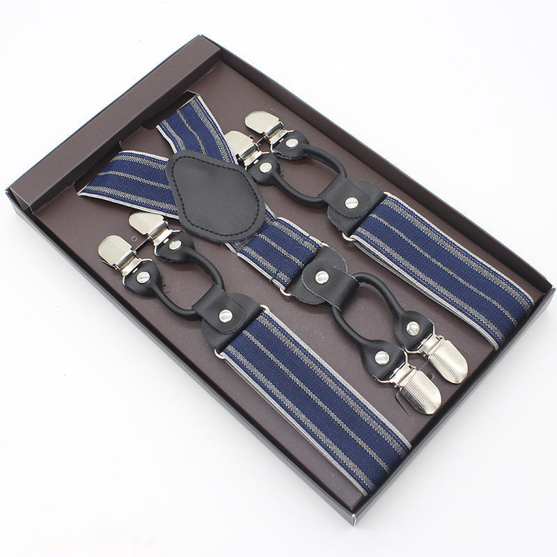 Suspenders double clip - Stripes + FREE SHIPPING